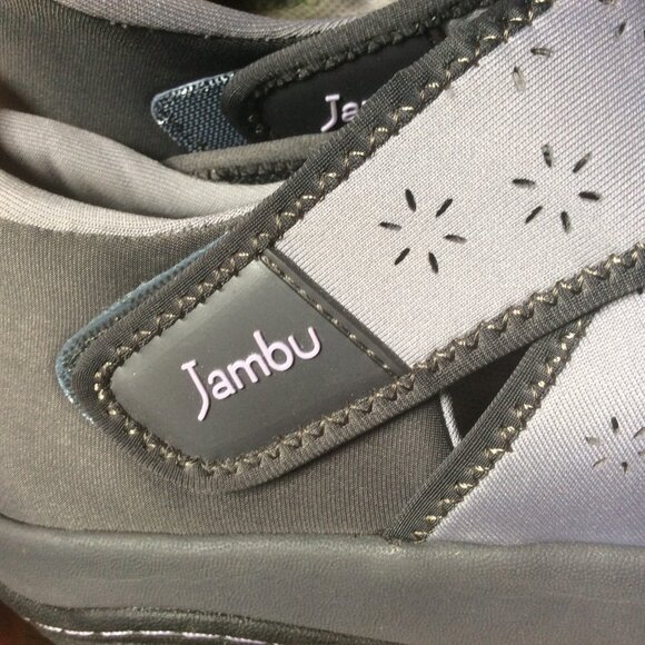 Jambu Millie Vegan Grey Rocker Bottom Slip On Cutout Accent Walking Shoe Size 8M - Picture 8 of 9